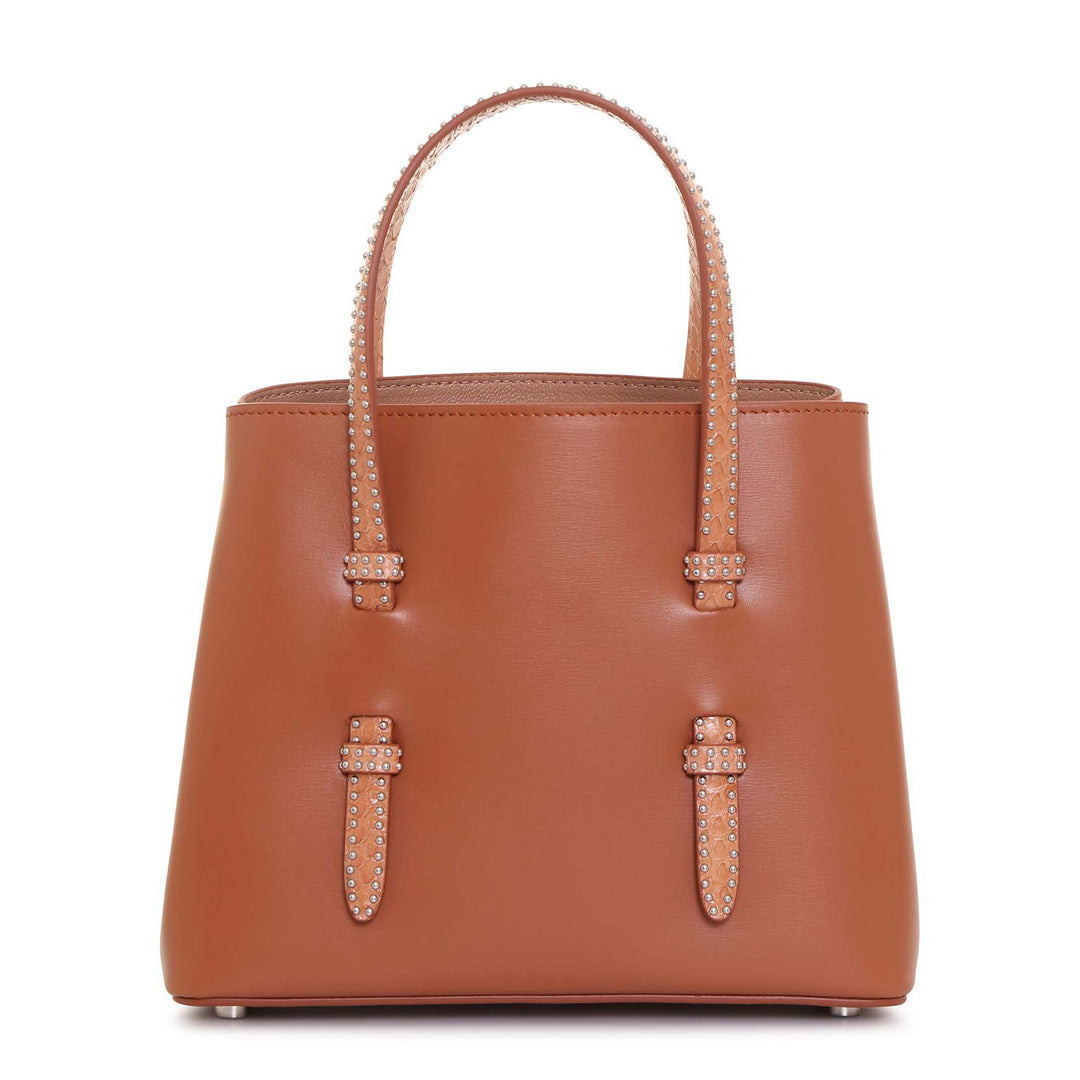 【PORTERNA】Bowen mini tote bag Cabata mini - Tote bag - Calf leather and spikes - Leche