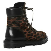Leopard calf leather boots