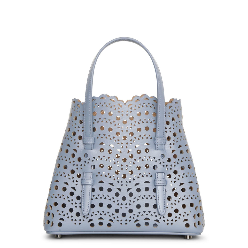 Alaia | Mina mini 20 blue leather tote bag | Savannahs