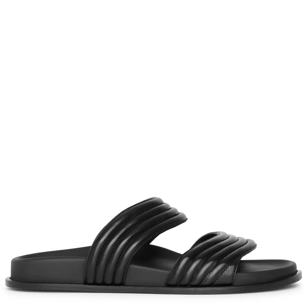 Alaia Back Zipped Leather and Suede Flat Sandals women - Glamood Outlet