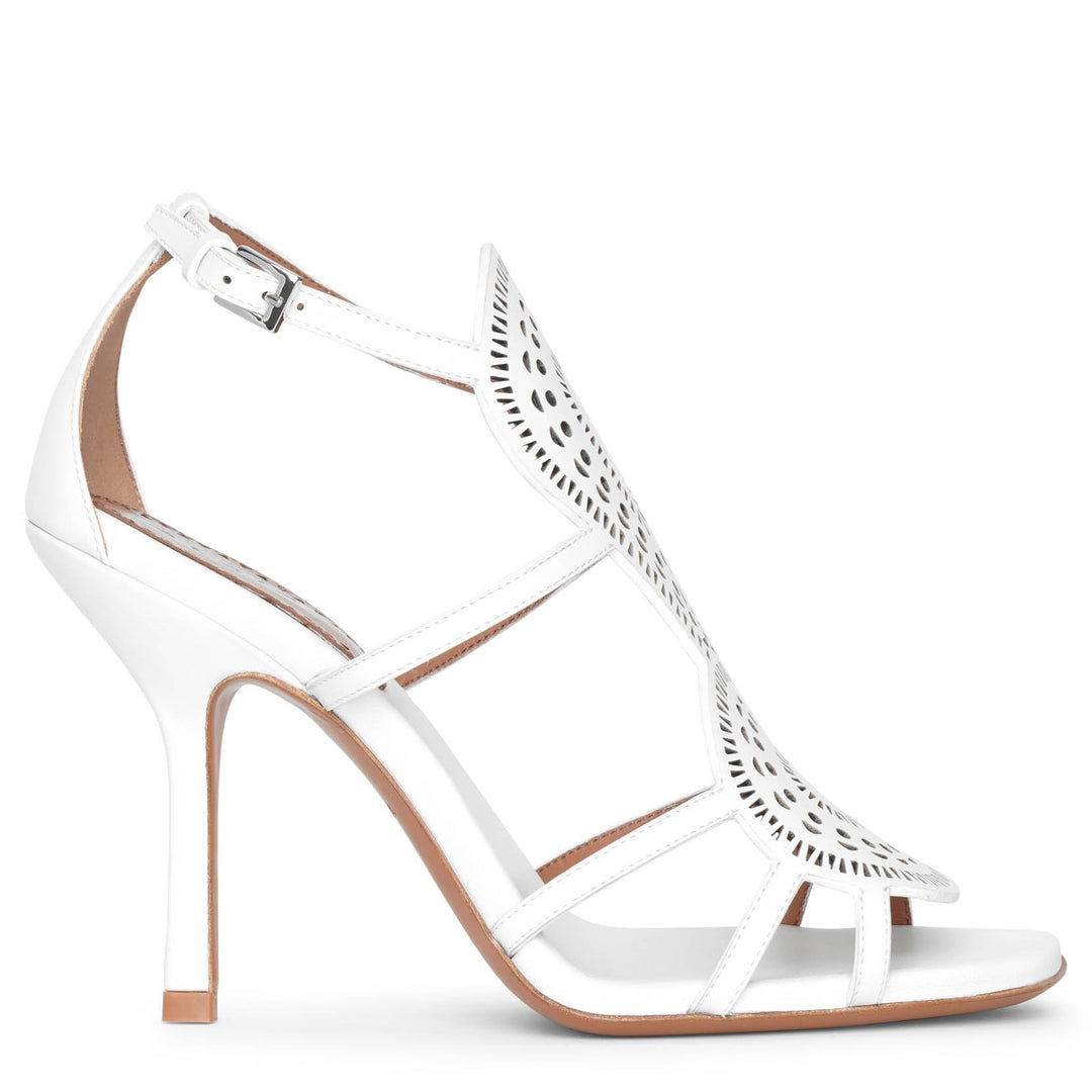 【ALAIA直営店】SANDALES ASYMETRIC EN CUIR ALAÏA BLACK INFRADITO SANDALS IN LEATHER |ALAÏA US