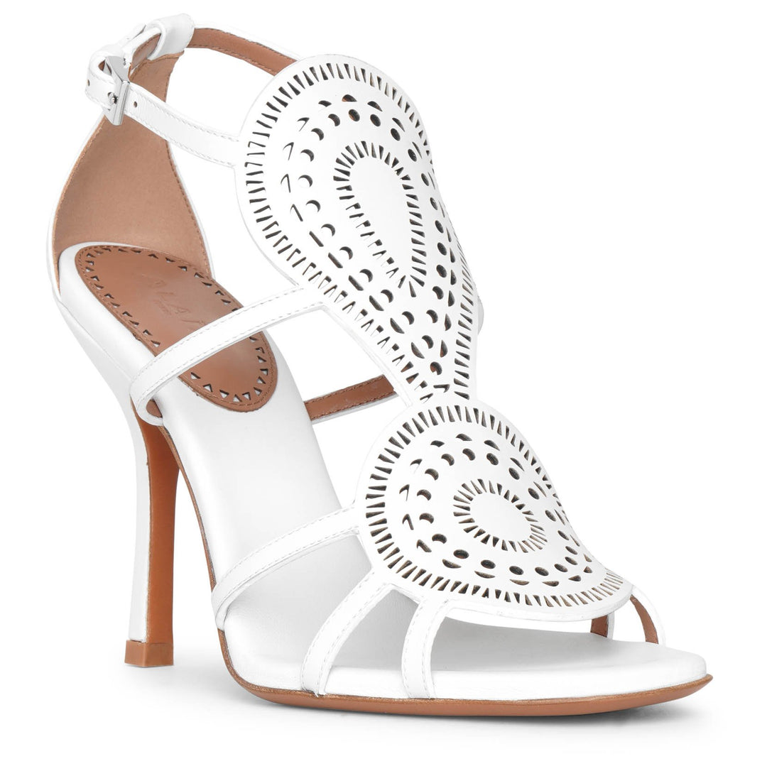 サンダル・ミュール Laser Cutout Leather Sandal Shoes Spring Step Sandals Size 37 US 6.5-7 Leather Retro Laser Cut
