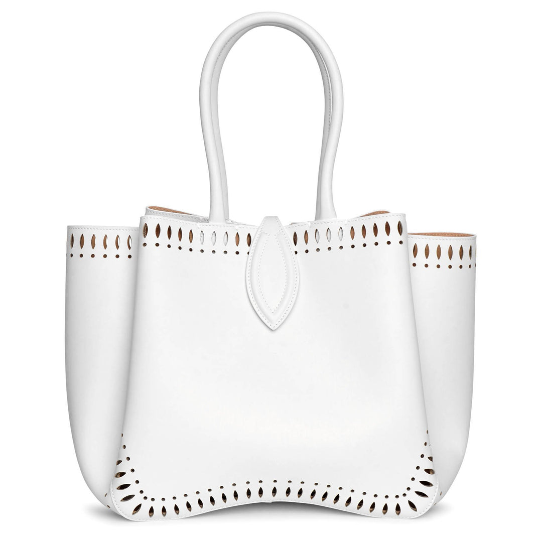 Alaïa | Angele 25 white leather tote bag | Savannahs