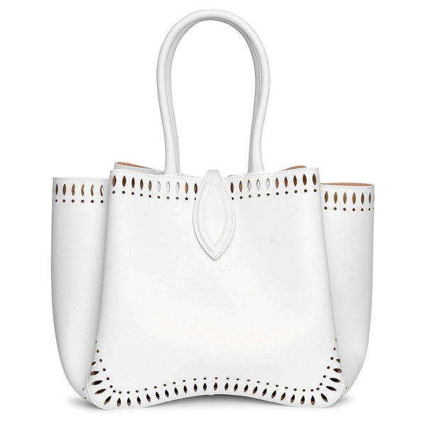 Alaïa | Angele 25 white leather tote bag | Savannahs