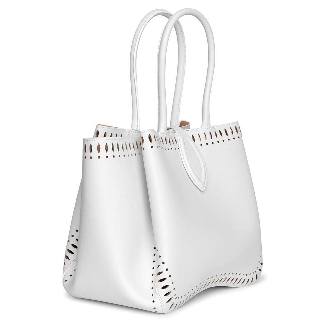 『Tiny Angele』 Alaïa | Angele 25 white leather tote bag | Savannahs