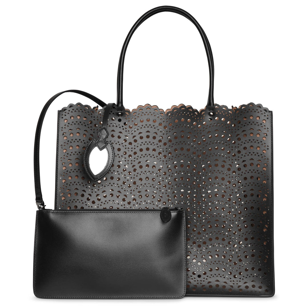 Garance 36 black leather tote bag