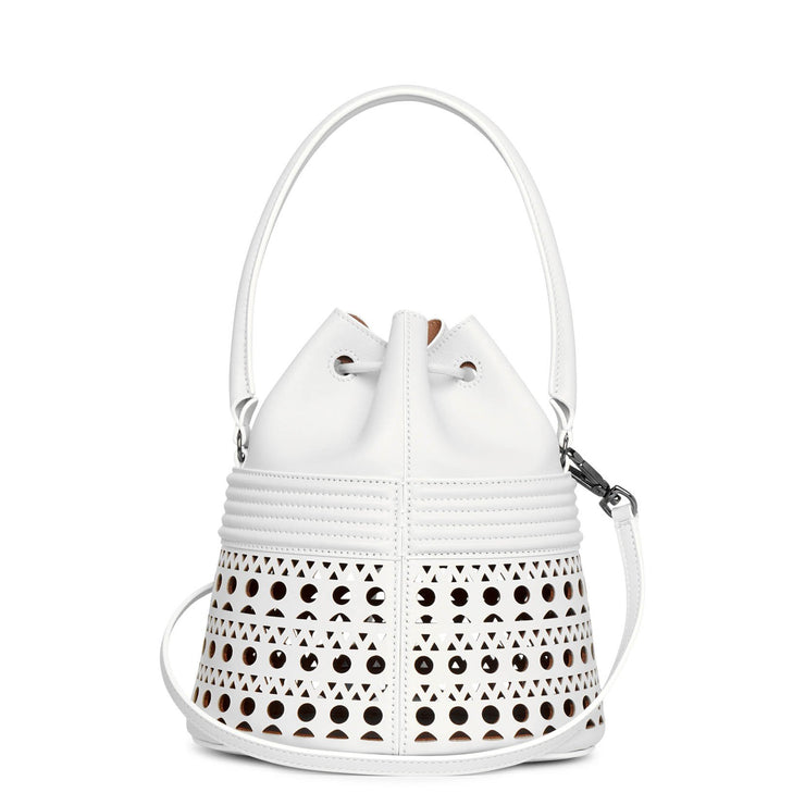 Alaïa | Bucket corset optic white leather bag | Savannahs