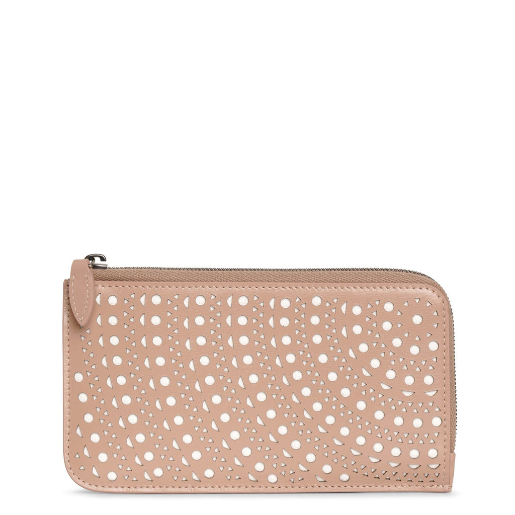 ALAÏA Women's ZIPPED OPENWORK LEATHER CARDHOLDER