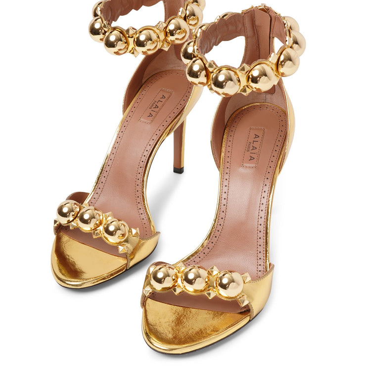 La Bombe gold leather sandals