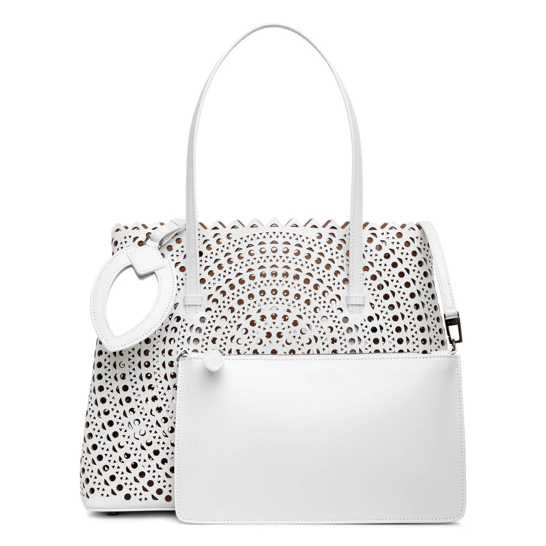 ALAIA アライア MINA 32 VIENNE ウェーブ トートバッグ ホワイト ALAÏA White Leather Tote Bag | MINA | ALAÏA US