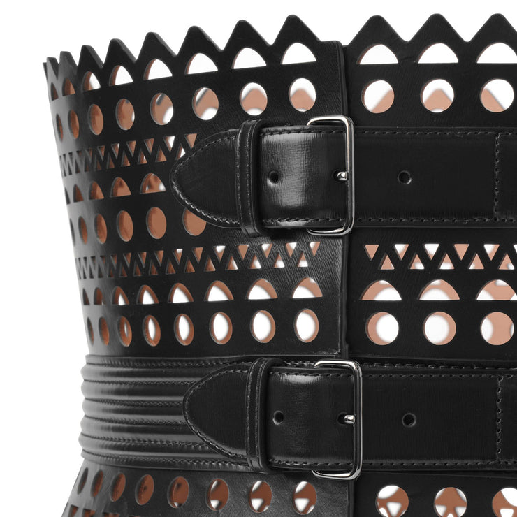 Le Corset black leather belt