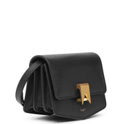 Le Papa Small black grained leather bag