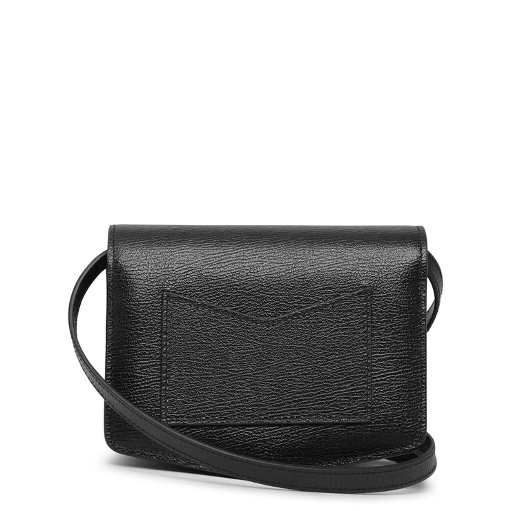 Le Papa Small black grained leather bag