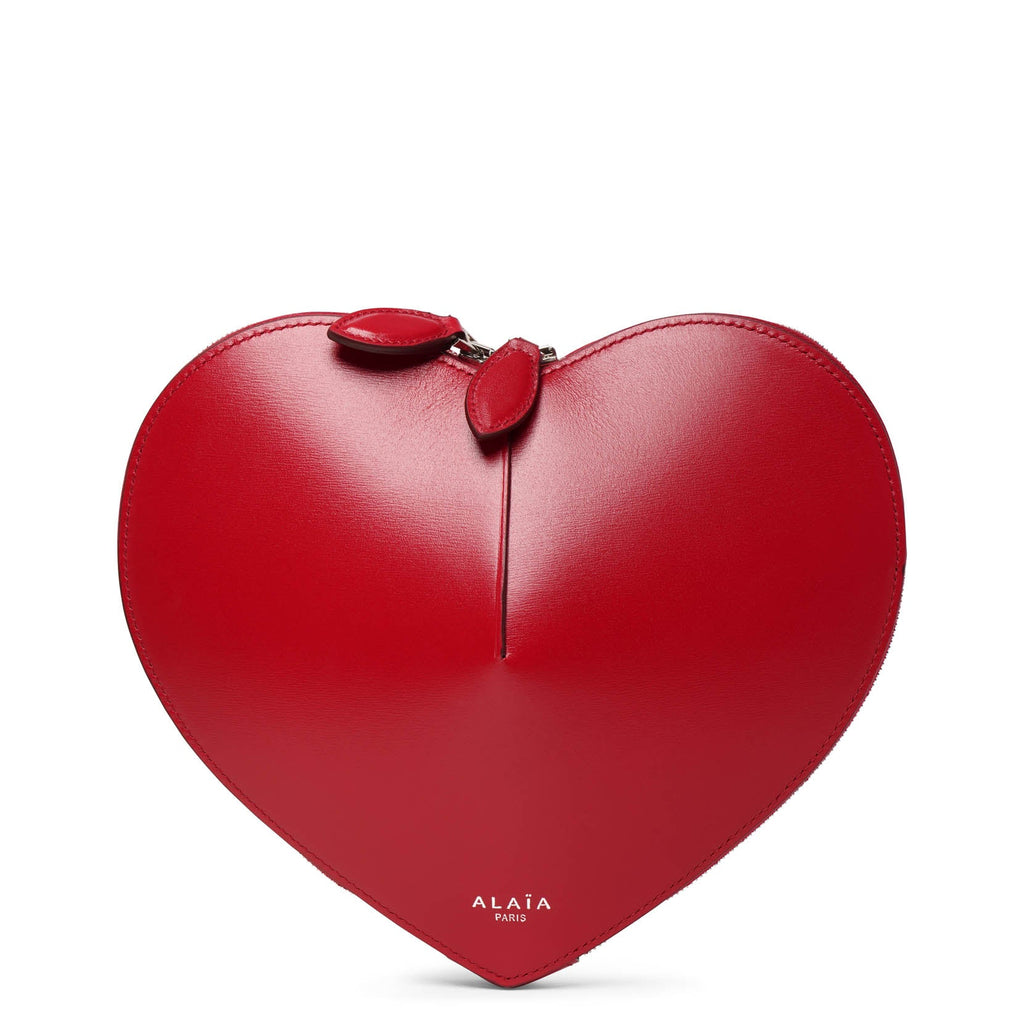 Coeur Small Leather Shoulder Bag in Red - Alaia