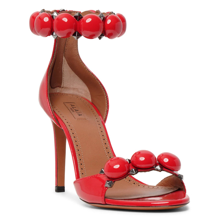 La Bombe 90 patent red sandals