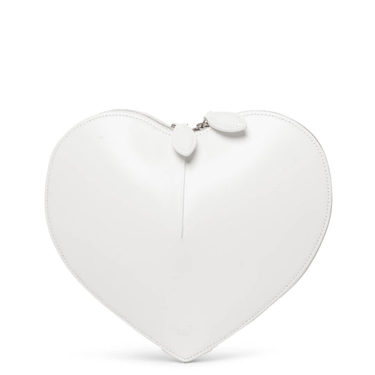 Le Coeur white leather crossbody bag