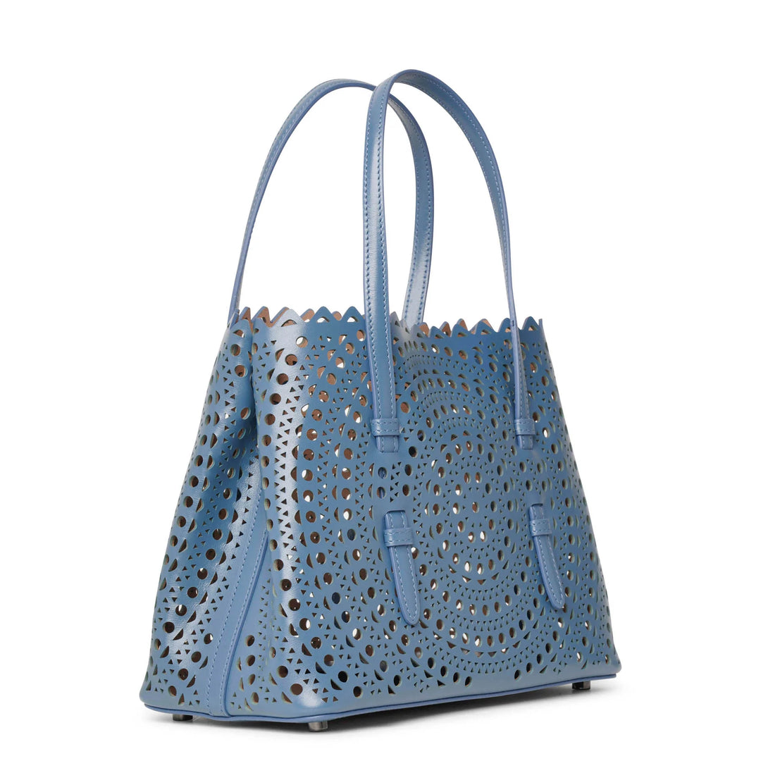 Alaïa | Mina 25 circulaire blue tote bag | Savannahs
