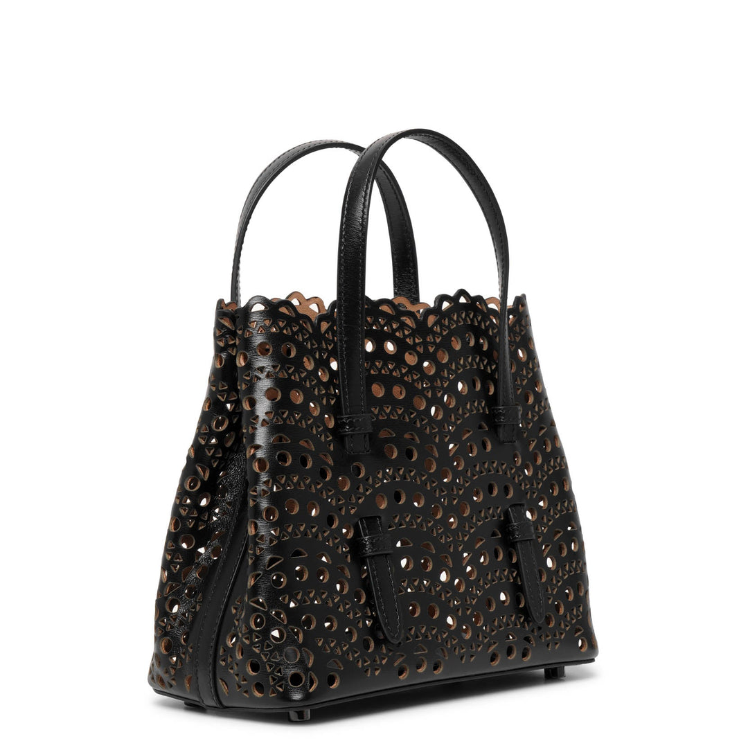 Alaïa | Mina 20 vienne vague black leather tote bag | Savannahs