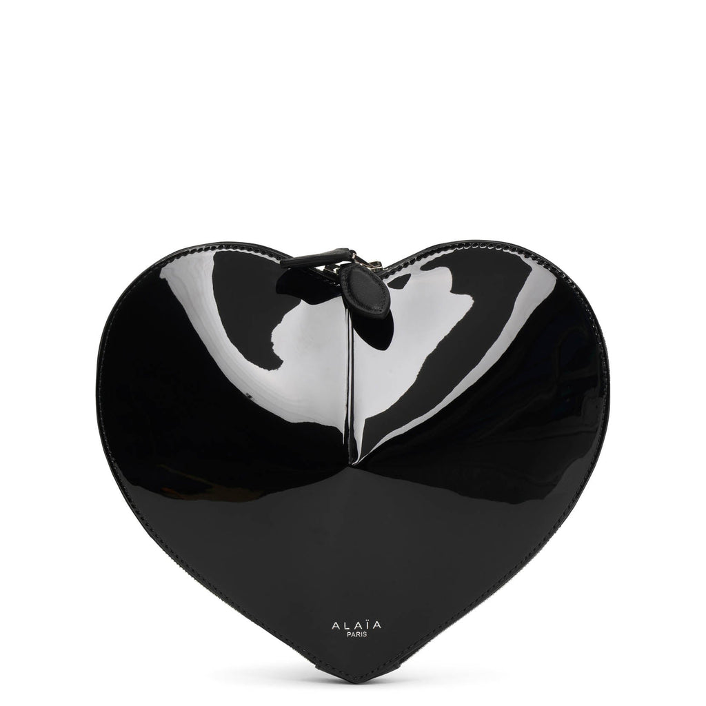 ALAiA Le Coeur Heart Leather Crossbody Shoulder Bag Black Shipping