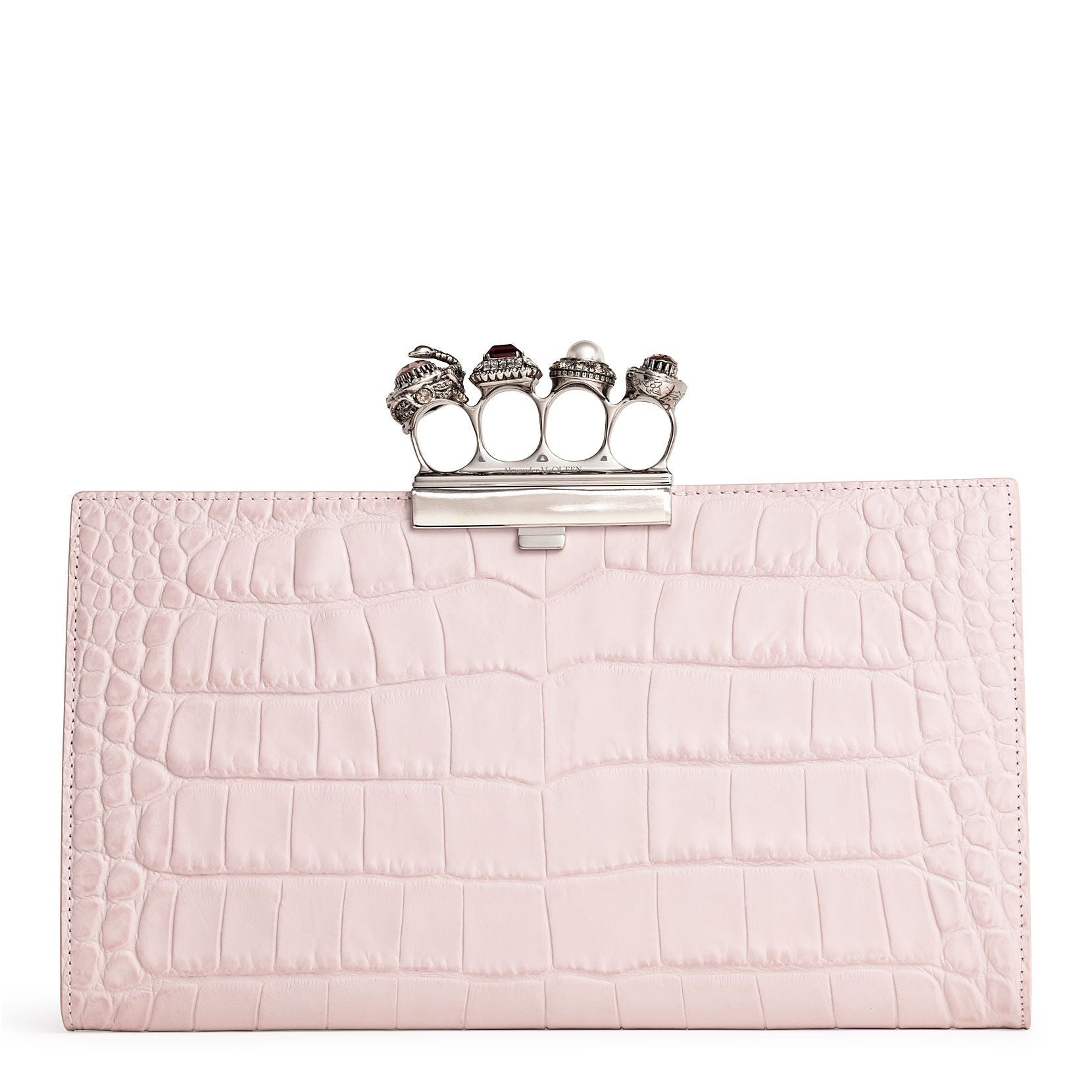 【送料&関税込】Alexander McQueen four Ring Pink Clutch With AM14518B-Alexander-McQueen-