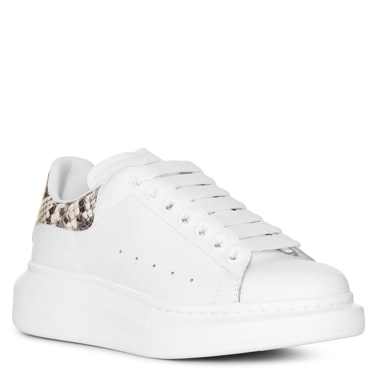 White and printed python classic sneakers