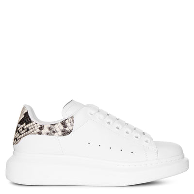 White and printed python classic sneakers
