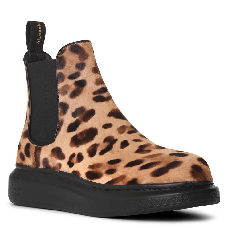 Leopard hybrid chelsea boots
