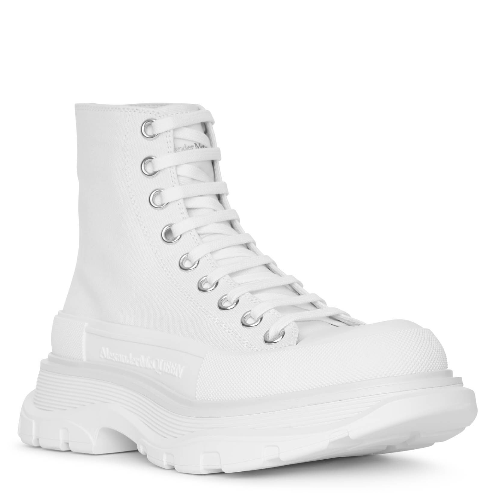 Tread slick white boots