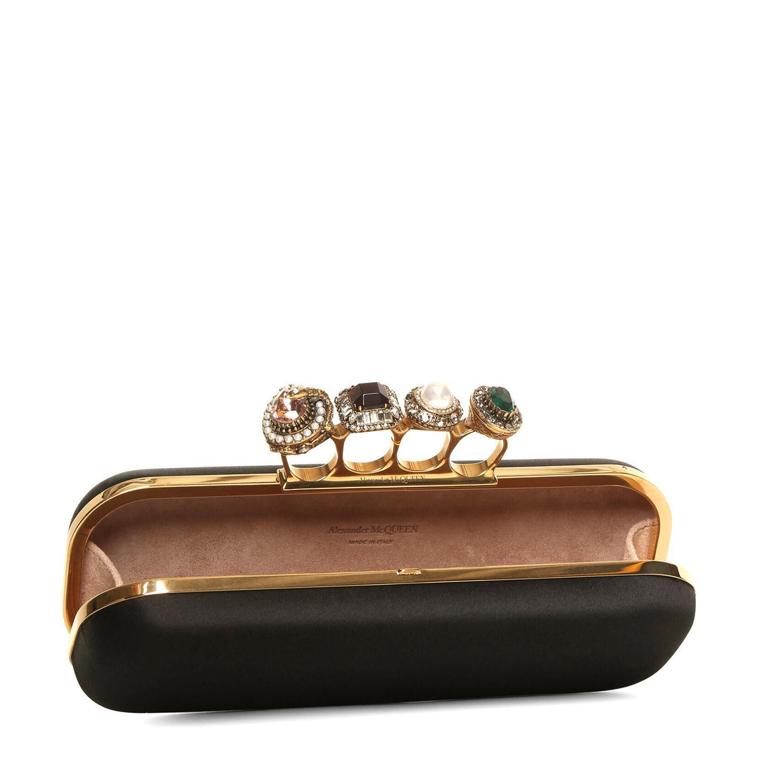 Alexander McQueen Satin four ring clutch Savannahs