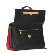 The Story black and red flap bag
