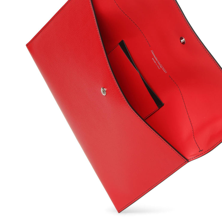 Deep red envelope clutch