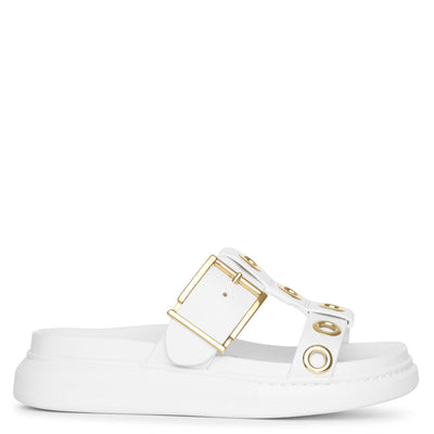 White hybrid slide sandal