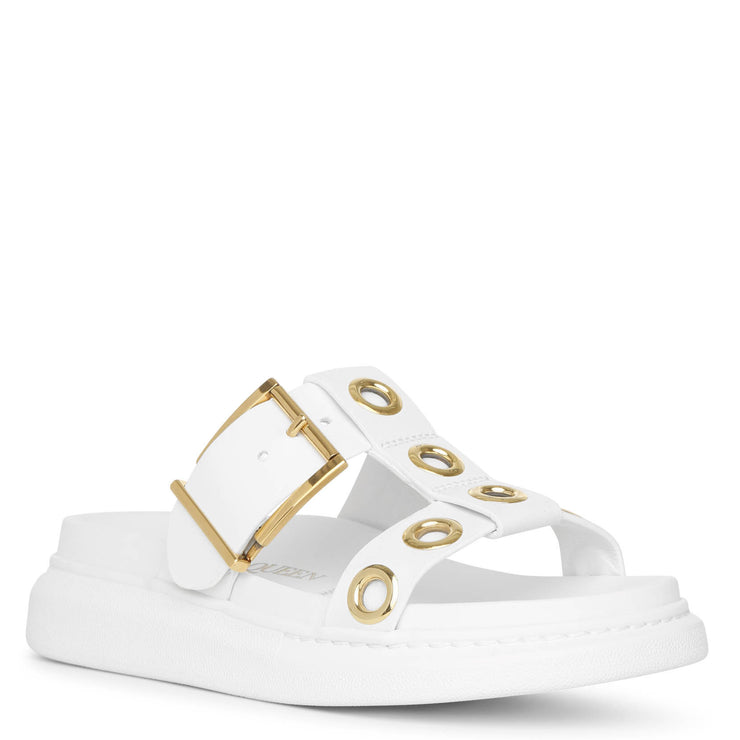 White hybrid slide sandal