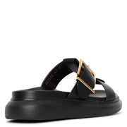 Black hybrid slide sandals
