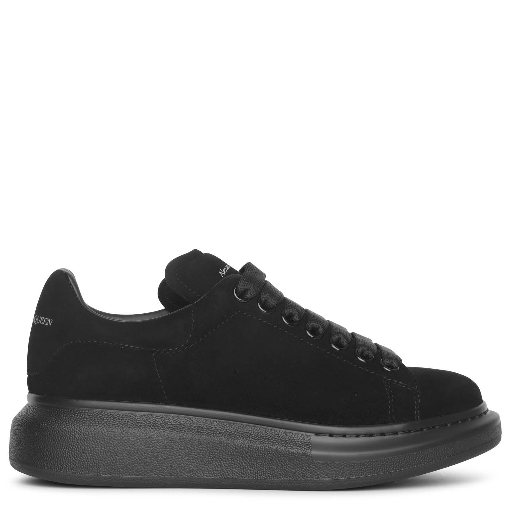 スニーカー alexander mcqueen Black canvas and suede sneakers Alexander McQueen - Suede-Trimmed Canvas Sneakers - Black