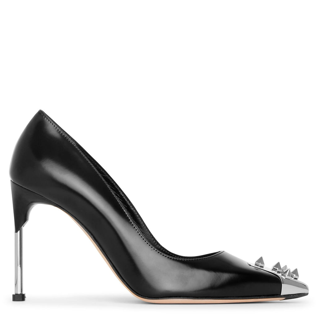 パンプス Black Leather Stiletto Pump Hurley Satin Platform Pumps Black,Print | VERSACE US