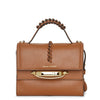 The Story whipstitch brown leather bag