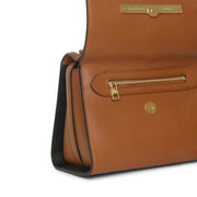The Story whipstitch brown leather bag