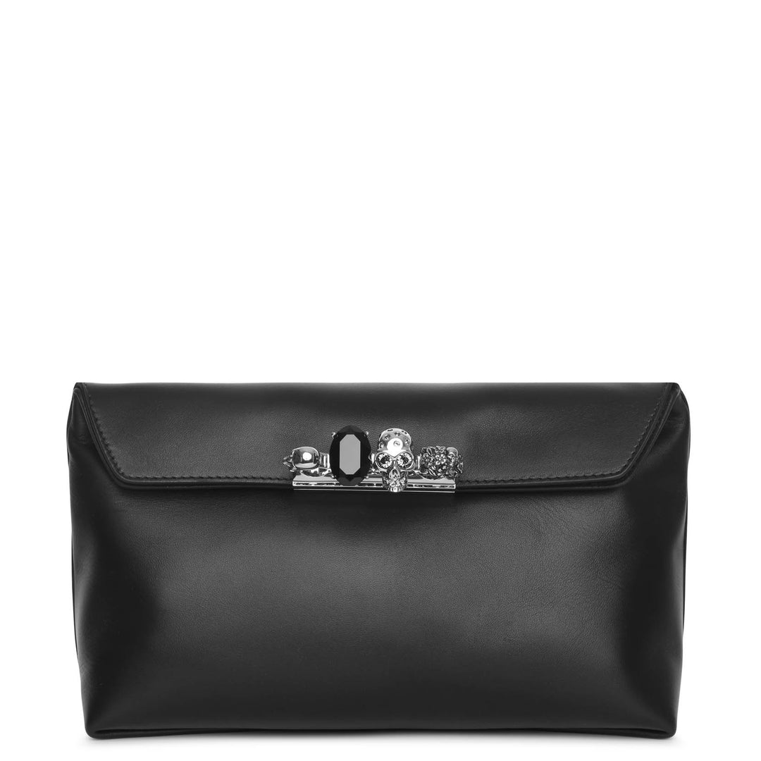 Alexander McQueen Four Ring black soft pouch Savannahs