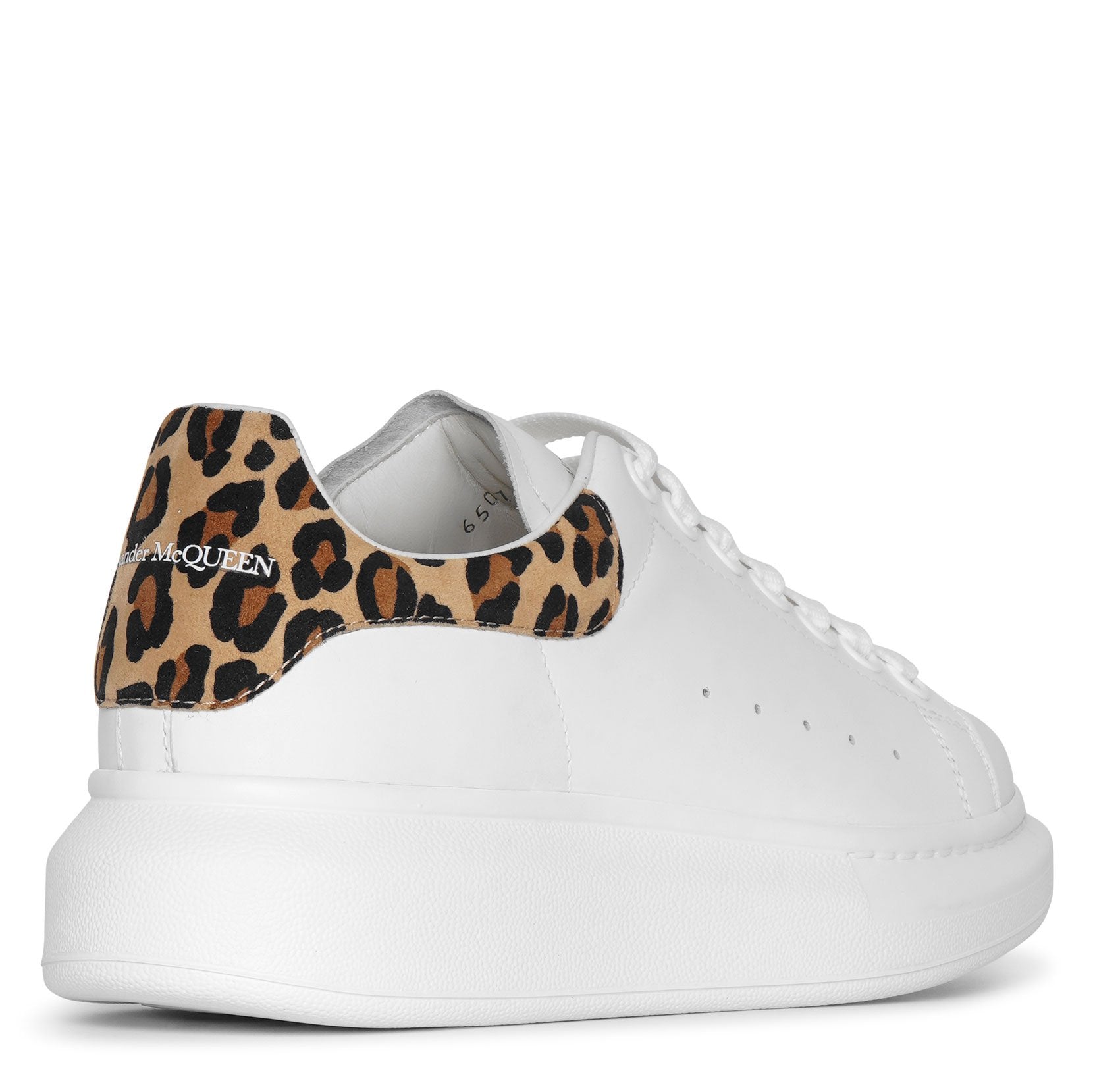 White and leopard suede classic sneakers