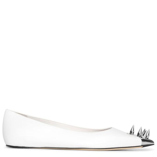 Punk stud soft white ballerina