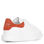 White and coral suede classic sneakers