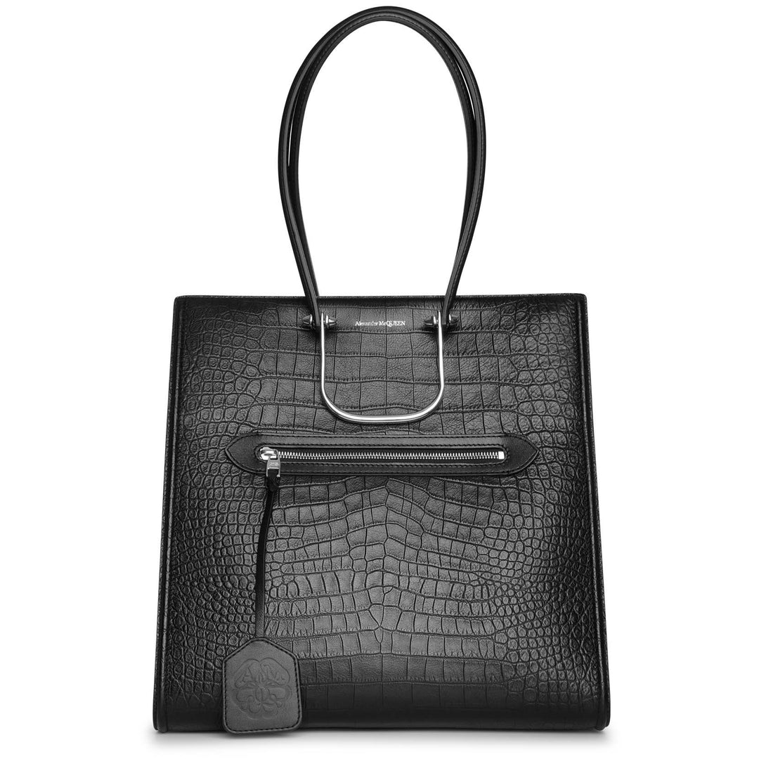 Alexander McQueen The Tall Story embossed leather tote bag Savannahs