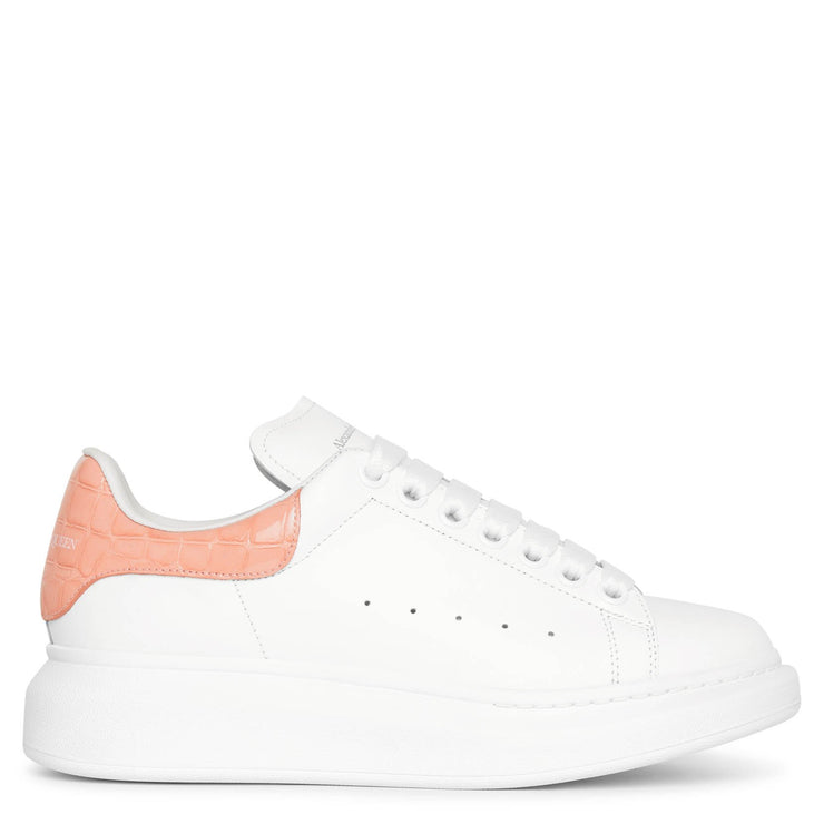 White and pink embossed classic sneakers