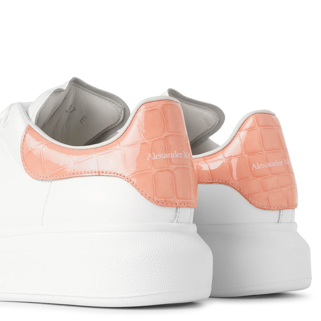 Alexander McQueen | White and pink embossed classic sneakers