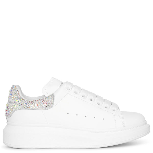 Alexander McQueen | White and white crystal classic sneakers 