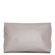 Sculptural grey leather pouch