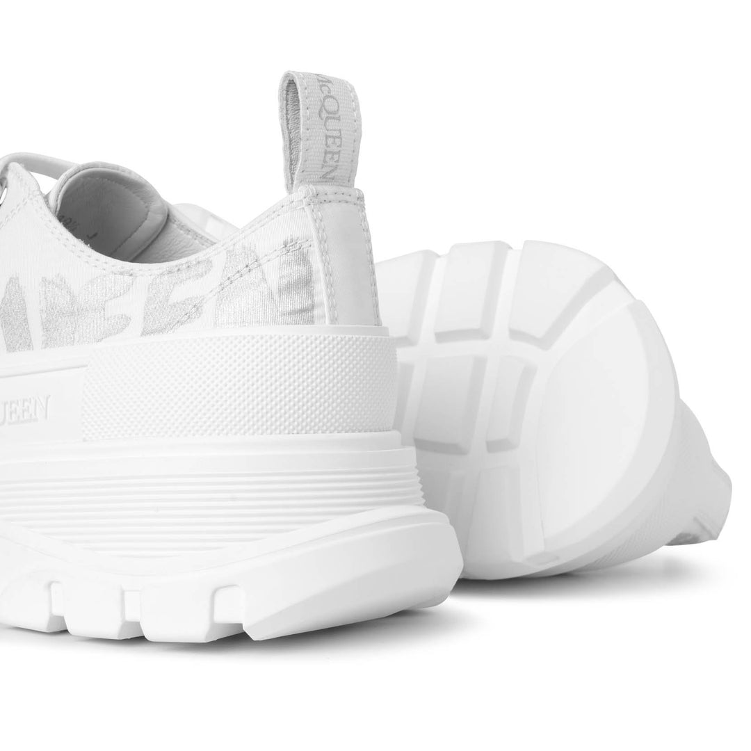 Alexander McQueen | Tread slick graffiti white silver canvas