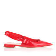 Red patent leather ballerina