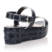 Yacht navy leather sandal